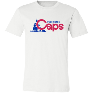 Washington Caps ABA T-shirt Premium American Basketball Association Tee color White Washington Caps ABA T-shirt Premium American Basketball Association Tee color White