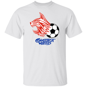 Connecticut Wildcats ASL T-shirt Classic American Soccer League Team Tee color White Connecticut Wildcats ASL T-shirt Classic American Soccer League Team Tee color White