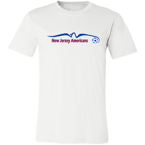 New Jersey Americans ASL T-shirt American Soccer League Tee color White New Jersey Americans ASL T-shirt American Soccer League Tee color White
