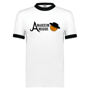 Anaheim Amigos T-shirt Ringer ABA Basketball color White/Black Anaheim Amigos T-shirt Ringer ABA Basketball color White/Black
