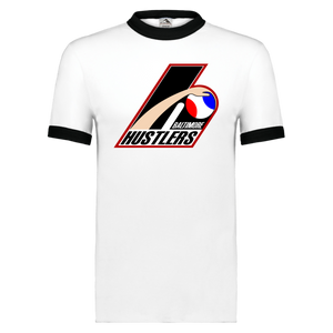 Baltimore Hustlers ABA T-shirt Ringer American Basketball Association Team Tee color White/Black Baltimore Hustlers ABA T-shirt Ringer American Basketball Association Team Tee color White/Black