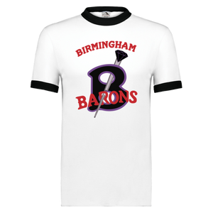 Birmingham Black Barons T-shirt Ringer Negro League Baseball color White/Black Birmingham Black Barons T-shirt Ringer Negro League Baseball color White/Black
