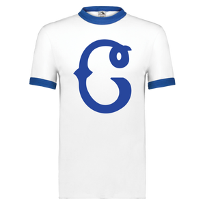 Columbus Blue Birds T-shirt Ringer Negro League Baseball color White/Royal Blue Columbus Blue Birds T-shirt Ringer Negro League Baseball color White/Royal Blue