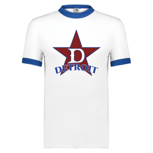 Detroit Stars T-shirt Ringer Negro League Baseball color White/Royal Blue Detroit Stars T-shirt Ringer Negro League Baseball color White/Royal Blue