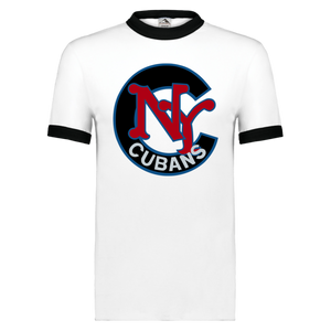 New York Cubans T-shirt Ringer Negro League Baseball color White/Black New York Cubans T-shirt Ringer Negro League Baseball color White/Black