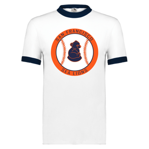 San Francisco Sea Lions T-shirt Ringer Negro League Baseball color White/Navy San Francisco Sea Lions T-shirt Ringer Negro League Baseball color White/Navy
