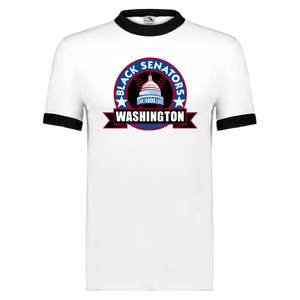 Washington Black Senators T-shirt Ringer Negro League Baseball color White/Black Washington Black Senators T-shirt Ringer Negro League Baseball color White/Black
