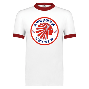 Atlanta Chiefs T-shirt Ringer NASL Soccer color White/Red Atlanta Chiefs T-shirt Ringer NASL Soccer color White/Red