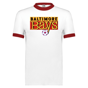 Baltimore Bays T-shirt Ringer NASL Soccer color White/Red Baltimore Bays T-shirt Ringer NASL Soccer color White/Red