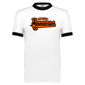 Calgary Boomers T-shirt Ringer NASL Soccer color White/Black Calgary Boomers T-shirt Ringer NASL Soccer color White/Black