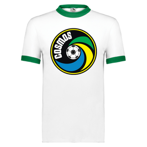 New York Cosmos T-shirt Ringer NASL Soccer color White/Kelly Green New York Cosmos T-shirt Ringer NASL Soccer color White/Kelly Green