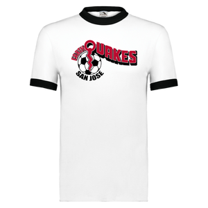 San Jose Earthquakes NASL T-shirt Ringer North American Soccer League Team color White/Black San Jose Earthquakes NASL T-shirt Ringer North American Soccer League Team color White/Black