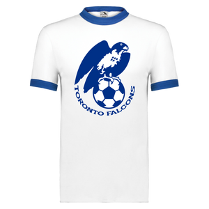 Toronto City Falcons T-shirt Ringer NASL Soccer color White/Royal Blue Toronto City Falcons T-shirt Ringer NASL Soccer color White/Royal Blue