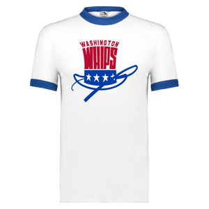 Washington Whips T-shirt Ringer NASL Soccer color White/Royal Blue Washington Whips T-shirt Ringer NASL Soccer color White/Royal Blue