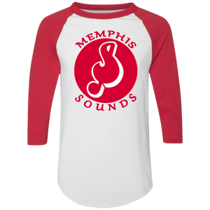 Memphis Sounds Raglan Shirt ABA Basketball color White/Red Memphis Sounds Raglan Shirt ABA Basketball color White/Red