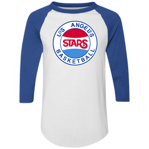 Los Angeles Stars Raglan Shirt ABA Basketball color White/Royal Blue Los Angeles Stars Raglan Shirt ABA Basketball color White/Royal Blue