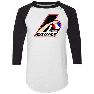 Baltimore Hustlers Raglan Shirt 3/4 Sleeve ABA Basketball color White/Black Baltimore Hustlers Raglan Shirt 3/4 Sleeve ABA Basketball color White/Black