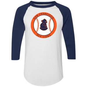 San Francisco Sea Lions Raglan Shirt Negro League Baseball color White/Navy Blue San Francisco Sea Lions Raglan Shirt Negro League Baseball color White/Navy Blue