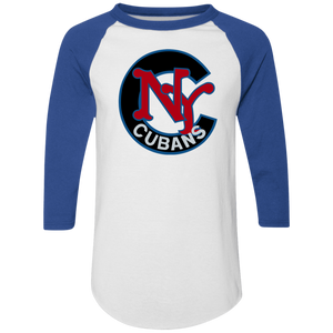 New York Cubans Raglan Shirt Negro League Baseball color White/Royal Blue New York Cubans Raglan Shirt Negro League Baseball color White/Royal Blue