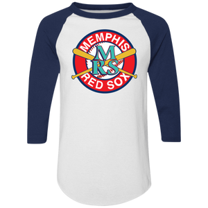 Memphis Red Sox Raglan Shirt Negro League Baseball color White/Navy Blue Memphis Red Sox Raglan Shirt Negro League Baseball color White/Navy Blue