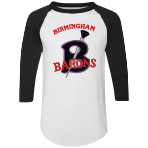 Birmingham Black Barons Raglan Shirt Negro League Baseball color White/Black Birmingham Black Barons Raglan Shirt Negro League Baseball color White/Black