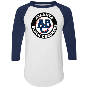 Atlanta Black Crackers Raglan Shirt Negro League Baseball color White/Navy Blue Atlanta Black Crackers Raglan Shirt Negro League Baseball color White/Navy Blue
