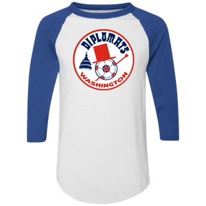Washington Diplomats Raglan Shirt NASL Soccer color White/Royal Blue Washington Diplomats Raglan Shirt NASL Soccer color White/Royal Blue