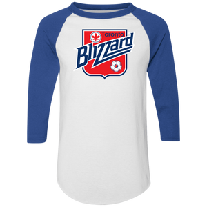 Toronto Blizzard Raglan Shirt NASL Soccer color White/Royal Blue Toronto Blizzard Raglan Shirt NASL Soccer color White/Royal Blue