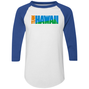 Team Hawaii Raglan Shirt NASL Soccer color White/Royal Blue Team Hawaii Raglan Shirt NASL Soccer color White/Royal Blue