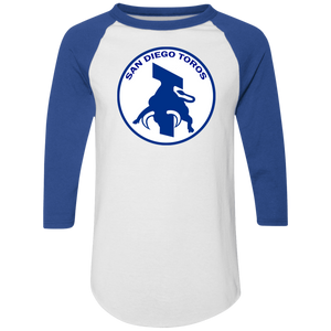 San Diego Toros Raglan Shirt Franchise NASL Soccer color White/Royal Blue San Diego Toros Raglan Shirt Franchise NASL Soccer color White/Royal Blue