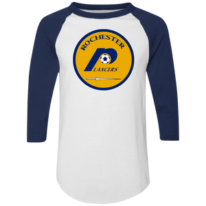 Rochester Lancers Raglan Shirt Franchise NASL Soccer color White/Navy Blue Rochester Lancers Raglan Shirt Franchise NASL Soccer color White/Navy Blue