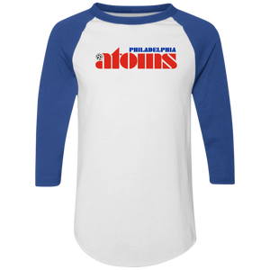 Philadelphia Atoms Raglan Shirt Franchise NASL Soccer color White/Royal Blue Philadelphia Atoms Raglan Shirt Franchise NASL Soccer color White/Royal Blue