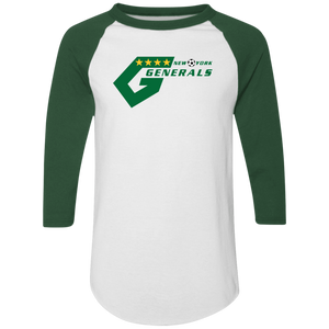 New York Generals Raglan Shirt Franchise NASL Soccer color White/Dark Green New York Generals Raglan Shirt Franchise NASL Soccer color White/Dark Green