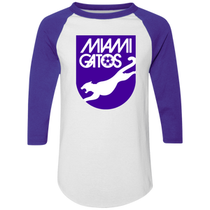 Miami Gatos Raglan Shirt NASL Soccer color White/Purple Miami Gatos Raglan Shirt NASL Soccer color White/Purple