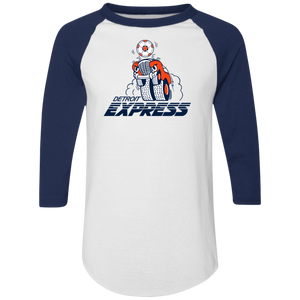 Detroit Express Raglan Shirt NASL Soccer color White/Navy Detroit Express Raglan Shirt NASL Soccer color White/Navy