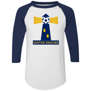 Boston Beacons Raglan Shirt NASL Soccer color White/Royal Navy Blue Boston Beacons Raglan Shirt NASL Soccer color White/Royal Navy Blue