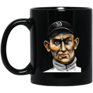 Ty Cobb Mug Ceramic Black Glossy 11 Oz. Capacity MLB Detroit Tigers Hall of Fame Player Ty Cobb Mug Ceramic Black Glossy 11 Oz. Capacity MLB Detroit Tigers Hall of Fame Player