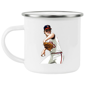 Nolan Ryan MLB California Angels Camping Mug Stainless Steel Enamel 12 oz. color White