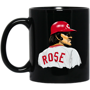 Pete Rose Mug Ceramic Black Glossy 11 Oz. Capacity MLB Cincinnati Reds player. Pete Rose Mug Ceramic Black Glossy 11 Oz. Capacity MLB Cincinnati Reds player.