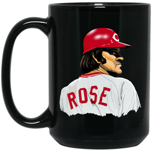 Pete Rose Mug Ceramic Black Glossy 15 Oz. Capacity MLB Cincinnati Reds color Black Pete Rose Mug Ceramic Black Glossy 15 Oz. Capacity MLB Cincinnati Reds color Black