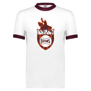 St. Louis Browns Ringer T-shirt MLB Baseball Team color White/Maroon St. Louis Browns Ringer T-shirt MLB Baseball Team color White/Maroon