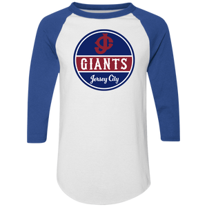 Jersey City Giants Raglan Baseball Shirt 3/4 Sleeve Negro Leagues color White/Royal Blue Jersey City Giants Raglan Baseball Shirt 3/4 Sleeve Negro Leagues color White/Royal Blue