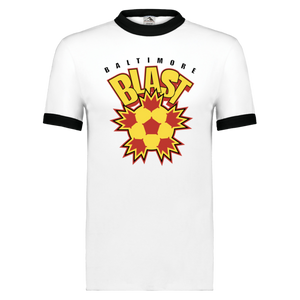 Baltimore Blast MISL Ringer T-shirt Major Indoor Soccer League Team color White/Black Baltimore Blast MISL Ringer T-shirt Major Indoor Soccer League Team color White/Black
