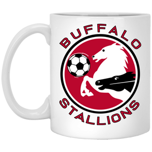 Buffalo Stallions Mug 11oz White Glossy Ceramic MISL Soccer color White Buffalo Stallions Mug 11oz White Glossy Ceramic MISL Soccer color White