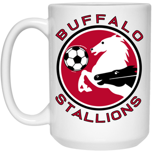Buffalo Stallions Mug 15oz Glossy Ceramic MISL Soccer color White Buffalo Stallions Mug 15oz Glossy Ceramic MISL Soccer color White