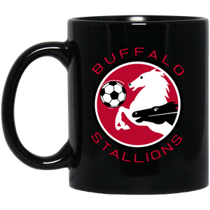 Buffalo Stallions Mug 11oz Black Glossy Ceramic MISL Soccer