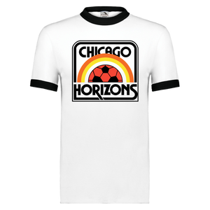 Chicago Horizons Ringer T-shirt MISL Soccer color White/Black Chicago Horizons Ringer T-shirt MISL Soccer color White/Black