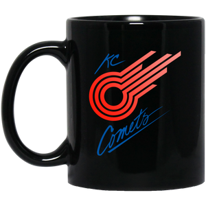 Kansas City Comets Mug 11oz Black Glossy Ceramic MISL Soccer