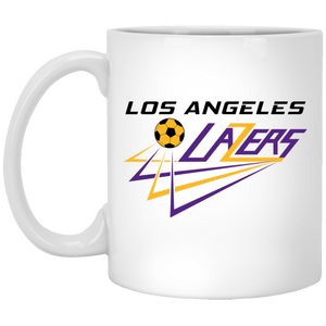 Los Angeles Lazers Mug 11oz White Glossy Ceramic MISL Soccer color White Los Angeles Lazers Mug 11oz White Glossy Ceramic MISL Soccer color White