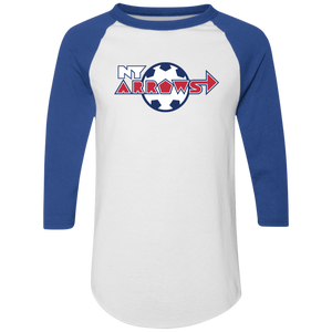 New York Arrows Raglan Shirt Colorblock MISL Soccer color White/Royal Blue New York Arrows Raglan Shirt Colorblock MISL Soccer color White/Royal Blue